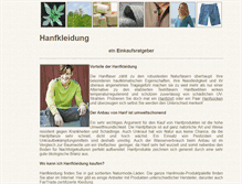 Tablet Screenshot of hanfkleidung.info